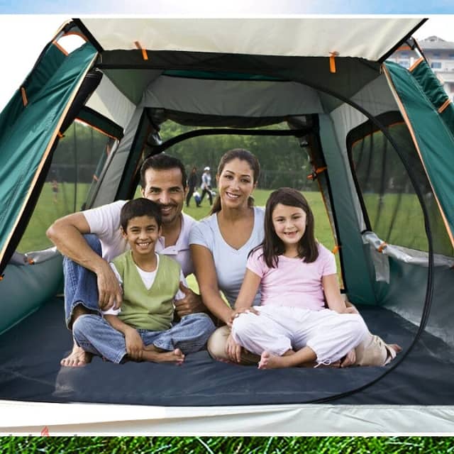 Automatic Camping Tent for 3-4 Campers, Sky Blue Outdoor Tent خيمة 1