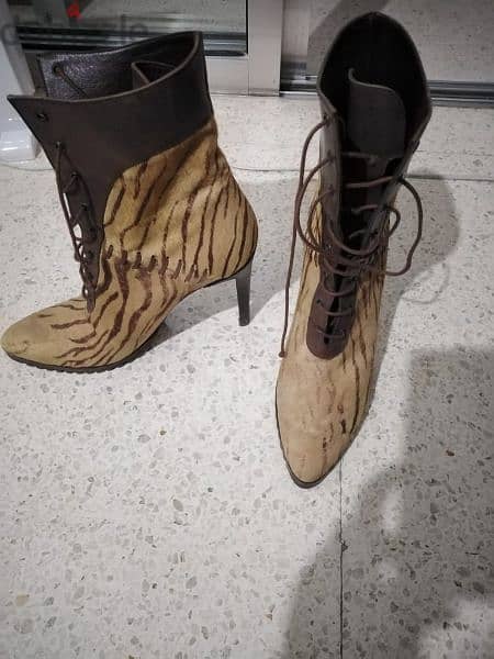 botine beige with brown leather size 38 very good condition 1