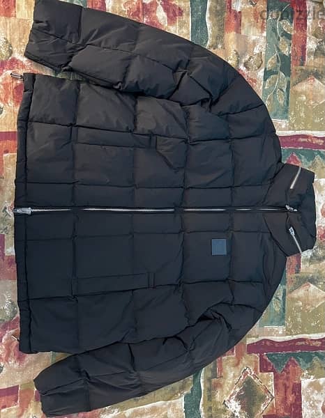 Emporio Armani logo-patch padded coat 1