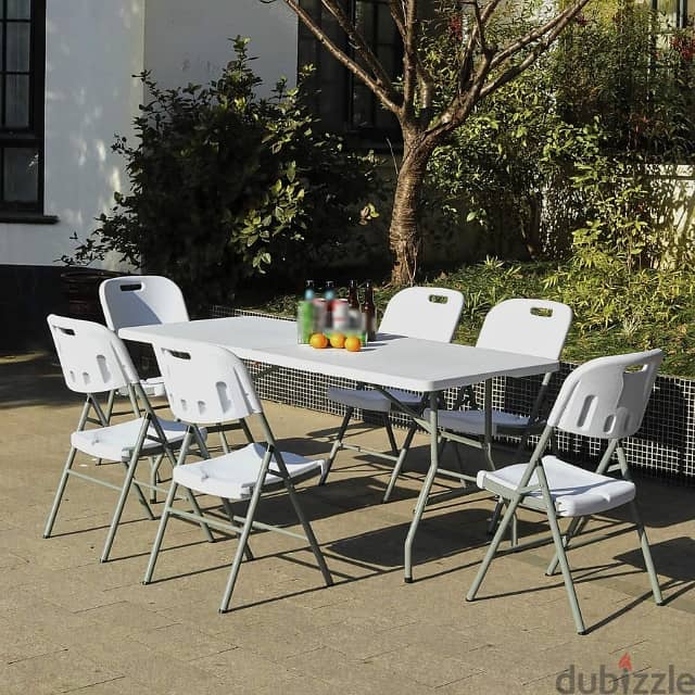 Folding Camping Table for Outdoor Picnics, BBQ & Garden, White, طاولة 7