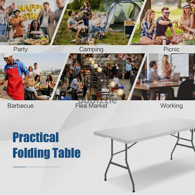 Folding Camping Table for Outdoor Picnics, BBQ & Garden, White, طاولة 10