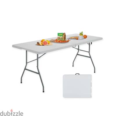 Folding Picnic Table for Outdoor Camping, BBQ & Garden, White, طاولة