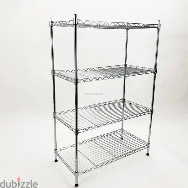 4 layers shelves storage welded wire chrome 1