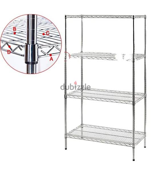 4 layers shelves storage welded wire chrome 3