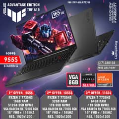 ASUS TUF A16 RYZEN 7 7735HS RADEON RX 7700S 8GB | 165HZ GAMING LAPTOPS