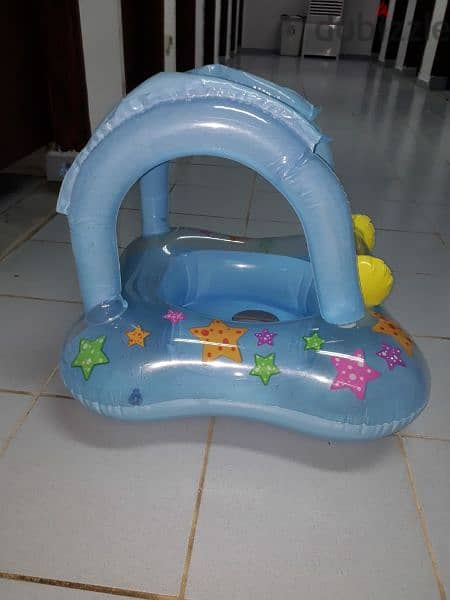 5 items:2 Intex baby floats +baby neck ring +float ring +boat mcqueen 6