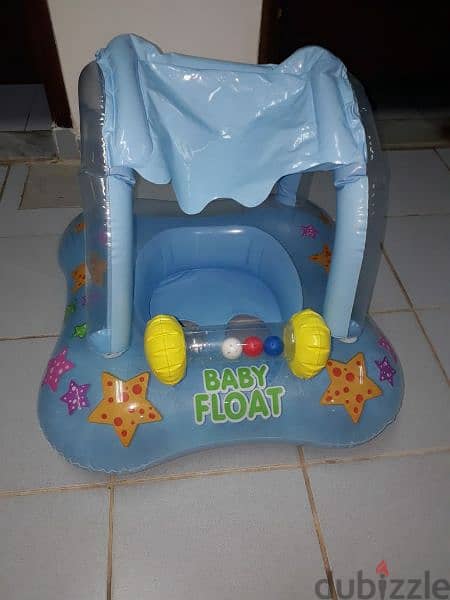 5 items:2 Intex baby floats +baby neck ring +float ring +boat mcqueen 7