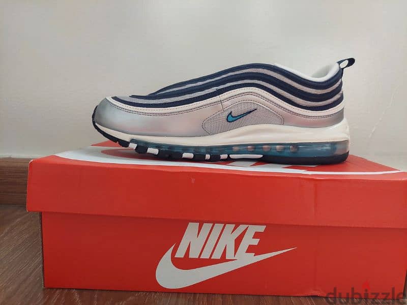 Nike Air Max 97 OG Metallic Silver Chlorine Blue (Size 45). 0