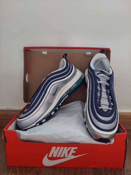 Nike Air Max 97 OG Metallic Silver Chlorine Blue (Size 45). 1