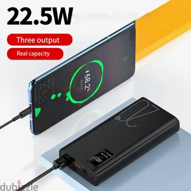 Fast-Charging Power Bank 20000mAh, USB and Type C Charger 2