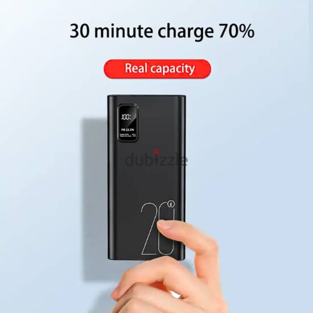 Fast-Charging Power Bank 20000mAh, USB and Type C Charger 5