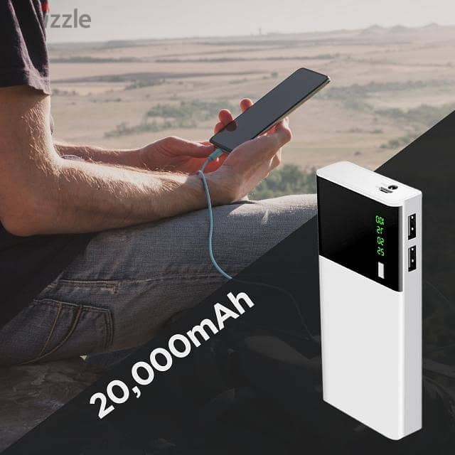 20,000mAh Power Bank, Portable Phone Charger, 3 USB Slots & Flashlight 2