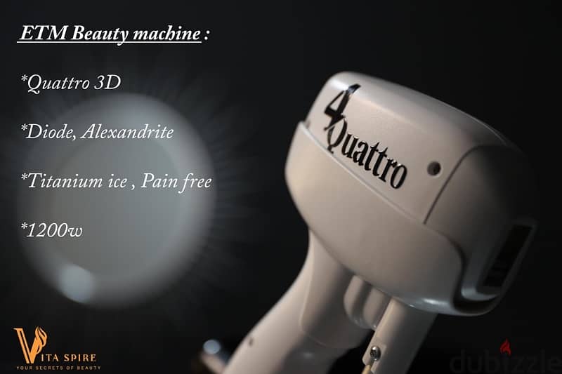 Hair removal 4 cm Quattro cm Germany diode Alexander titanium 1800w 4