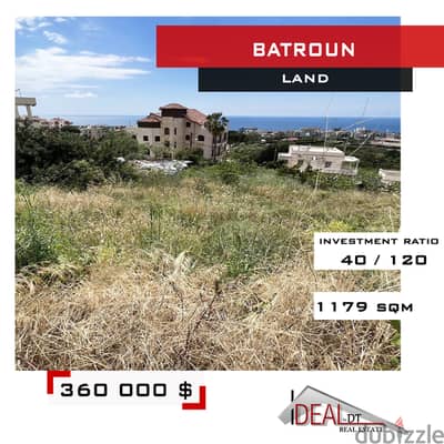 Land for sale in batroun 1179 SQM REF#JCF3239