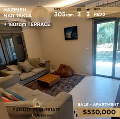 Apartment for sale in Mar Takla Hazmieh RB70 شقة للبيع في مار تقلا 0