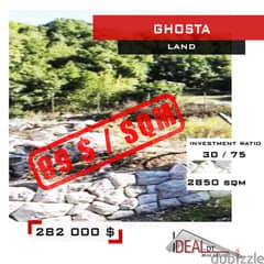 Land for sale in Ghosta 2850 sqm  ارض للبيع في غسطا ref#cd1087