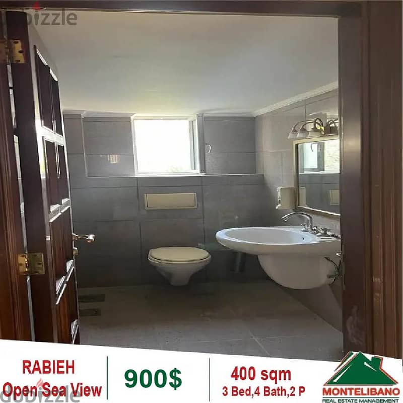 900$!! Fully Furnished&Sea View Apartment for rent in Rabieh 6