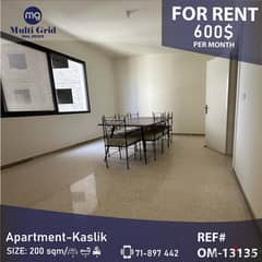 OM-13135, Apartment for Rent in Kaslik, شقة للإيجار في الكسليك 0