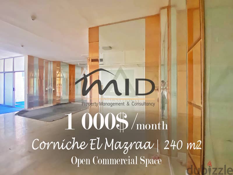 Cornish El Mazra | 240m² Office | Balcony | Open Space | Catch 1