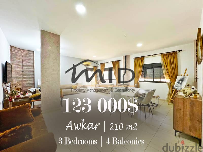 Awkar | 647$/m² | Renovated 190m² | 4 Balconies | Solar Panels | Catch 1