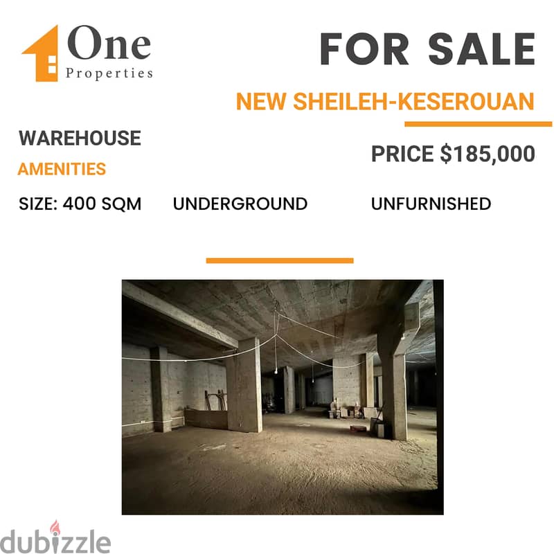 WAREHOUSE for SALE , excellent condition in NEW SHEILEH / KESEROUAN. 0