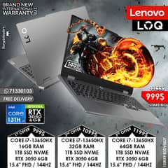 LENOVO LOQ 15IRX9 83DV00JY i7-13650HX RTX 3050 144HZ GAMING LAPTOPS