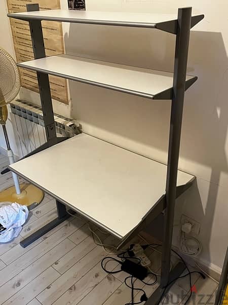 IKEA desk with 2 shelves 1