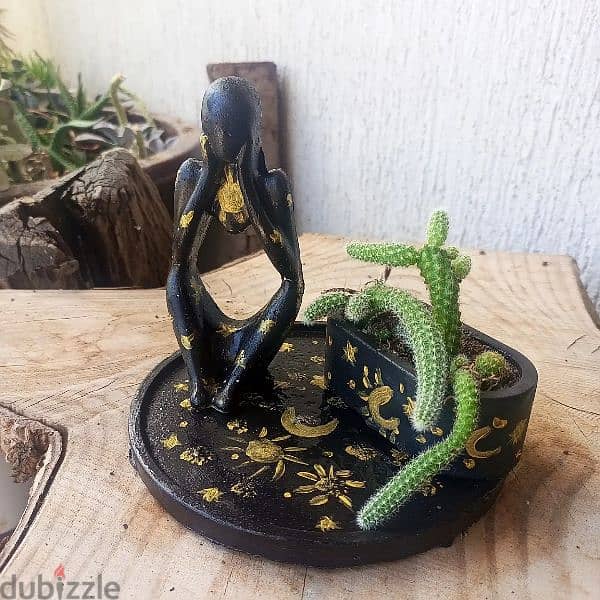 handmade concrete plants pot كونكريت زرع 4