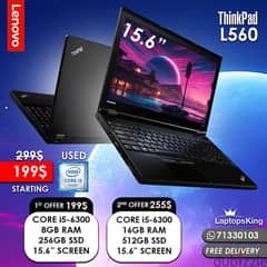 LENOVO THINKPAD L560 CORE i5-6300 15.6" LAPTOPS 0