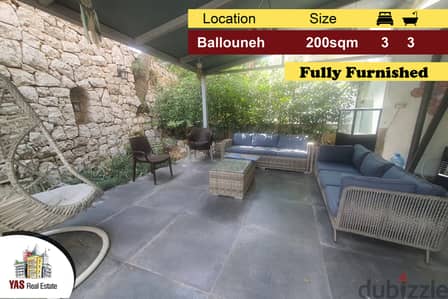 Ballouneh 200m2 | 100m2 Terrace | Furnished | Private Street | WA