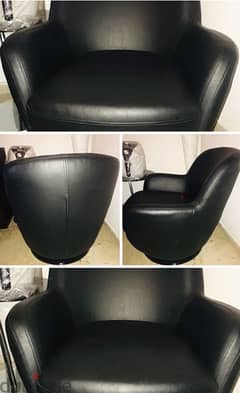 Black leather edition Swivel Armchair!