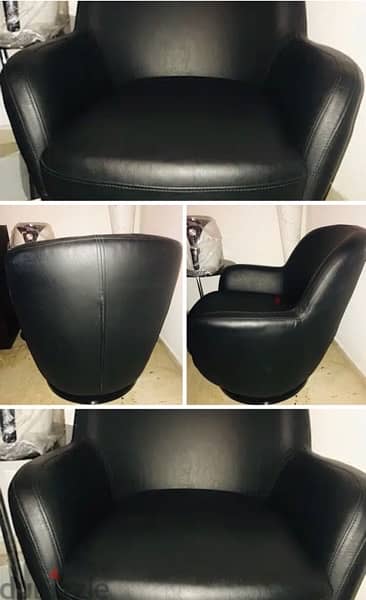 Black leather edition Swivel Armchair! 0