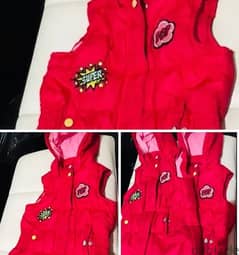 Both Gilet-Jackets red sizes: 4-5 & 5-6 years old