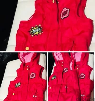 Both Gilet-Jackets red sizes: 4-5 & 5-6 years old