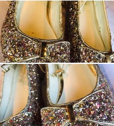 Monsoon sparkling Golden shoes “Paillette” size 33 good as new