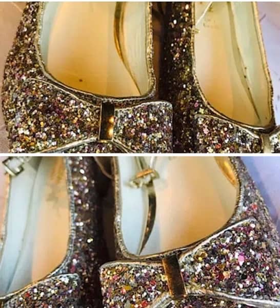 Monsoon sparkling Golden shoes “Paillette” size 33 good as new 0