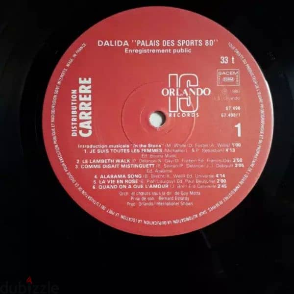 dalida vinyl  record - palais des sports 1980 2