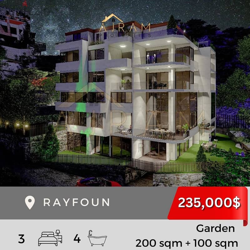 Rayfoun | 200 sqm + 100 sqm Garden | Prime Location 0