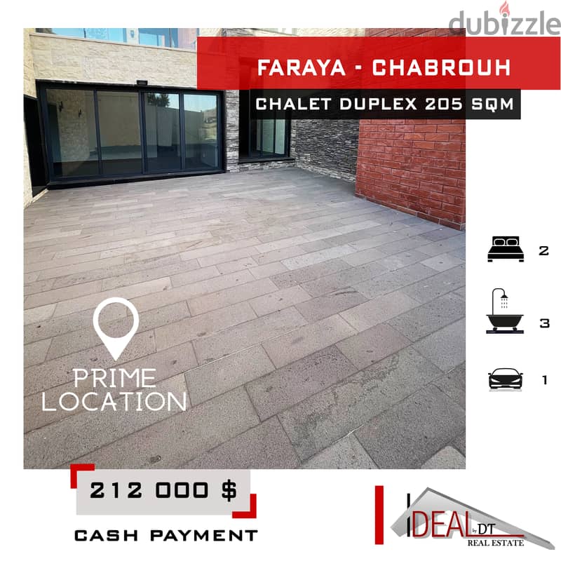 Chalet duplex for sale in faraya 205 SQM ref#nw56371 0