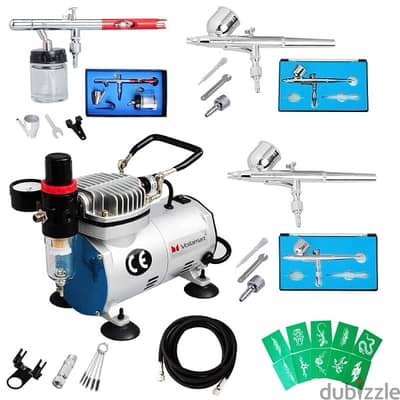 Voilamart Complete Airbrush Kit with Compressor 1/6HP