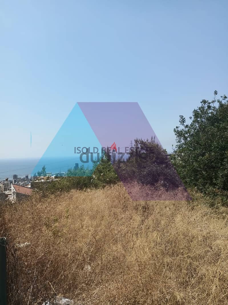 A 1304 m2 land having an open sea view for sale in Mezher/Bsalim 0