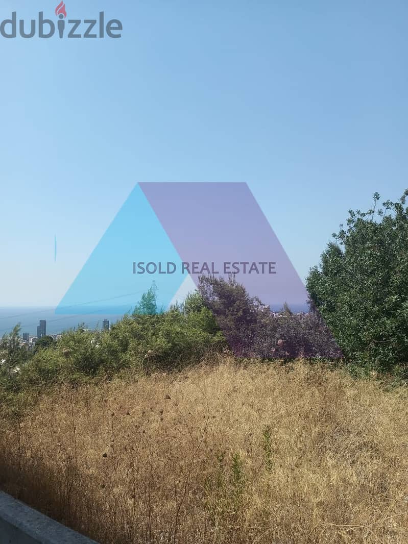 A 1304 m2 land having an open sea view for sale in Mezher/Bsalim 2