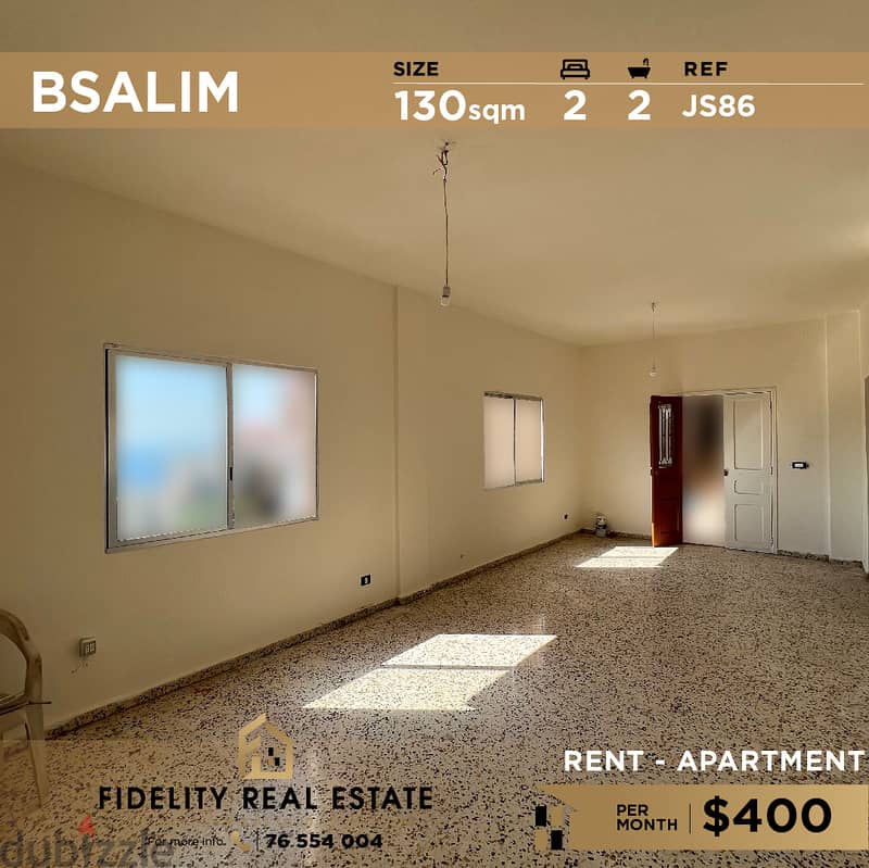 Apartment for rent in Bsalim JS86 شقة  للإيجار في بصاليم 0