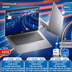 DELL LATITUDE 5420 CORE i7-1185G7 IRIS XE 14" TOUCH LAPTOPS