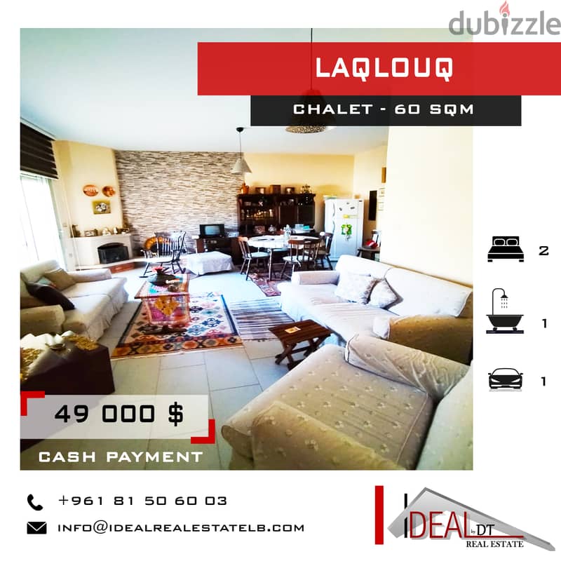 49 000 $ Chalet fot sale in laqlouq 60 SQM REF#CD1070 0