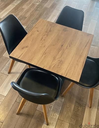 wood tables with 4 chairs