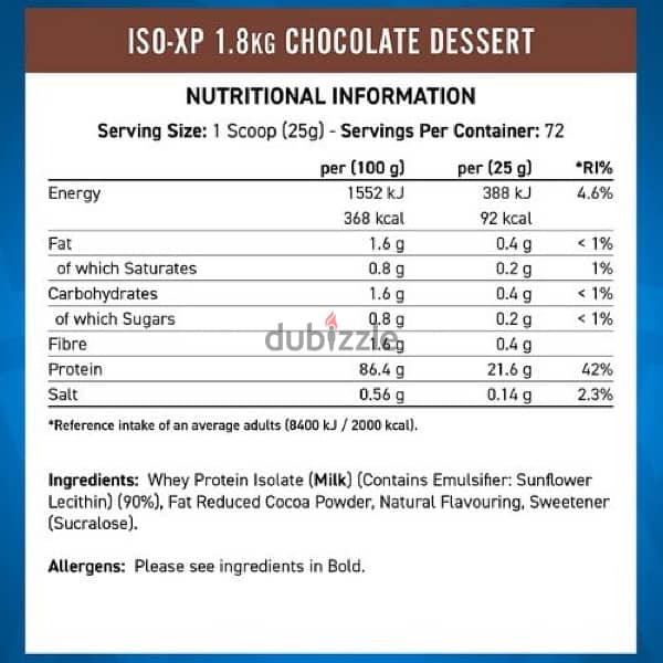 Applied nutrition iso xp 72 serving 1