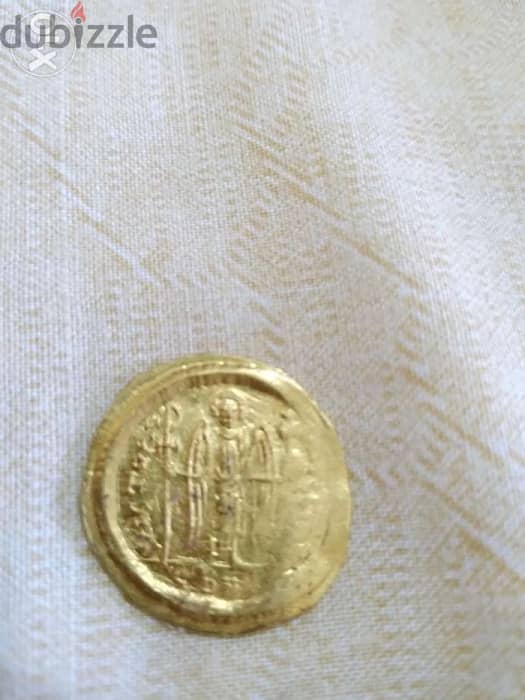 Ancient Byzantine Gold Coin for Emperor Justinan I year 527 AD 1