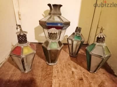 Colored Glass Antique Lanterns