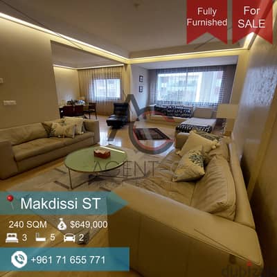 Ras Beirut 240 sqm Fully furnished.